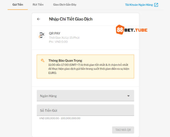 Chỉ bạn cách dùng QR Pay nạp nạp tiền 88BET